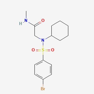 molecular formula C15H21BrN2O3S B12502918 N~2~-[(4-bromophenyl)sulfonyl]-N~2~-cyclohexyl-N-methylglycinamide 