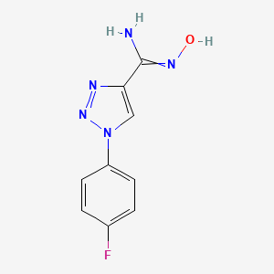 molecular formula C9H8FN5O B12502933 1-(4-Fluorophenyl)-N-hydroxy-1H-1,2,3-triazole-4-carboximidamide 