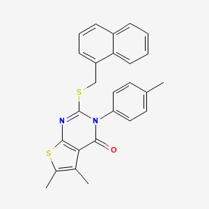 5,6-dimethyl-3-(4-methylphenyl)-2-[(naphthalen-1-ylmethyl)sulfanyl]thieno[2,3-d]pyrimidin-4(3H)-one