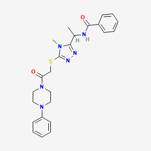 N-[1-(4-methyl-5-{[2-oxo-2-(4-phenylpiperazin-1-yl)ethyl]sulfanyl}-4H-1,2,4-triazol-3-yl)ethyl]benzamide