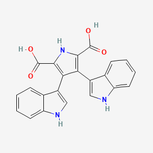 molecular formula C22H15N3O4 B1250305 3,4-DI-1H-Indol-3-YL-1H-pyrrole-2,5-dicarboxylic acid CAS No. 150044-68-1