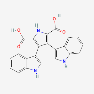 molecular formula C22H15N3O4 B1250305 1H-Pyrrole-2,5-dicarboxylic acid, 3,4-di-1H-indol-3-yl- CAS No. 150044-68-1