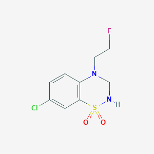 molecular formula C9H10ClFN2O2S B1250308 7-Chloro-4-(2-Fluoroethyl)-2,3-Dihydro-1,2,4-Benzothiadiazine 1,1-Dioxide 