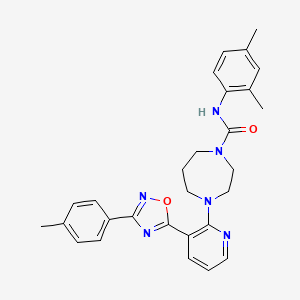 N-(2,4-Dimethylphenyl)-4-{3-[3-(4-methylphenyl)-1,2,4-oxadiazol-5-YL]pyridin-2-YL}-1,4-diazepane-1-carboxamide