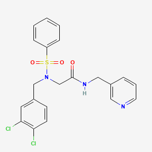 molecular formula C21H19Cl2N3O3S B12503139 N~2~-(3,4-dichlorobenzyl)-N~2~-(phenylsulfonyl)-N-(pyridin-3-ylmethyl)glycinamide 