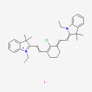 molecular formula C34H40ClIN2 B12503182 2-(2-{2-Chloro-3-[2-(1-ethyl-3,3-dimethylindol-2-ylidene)ethylidene]cyclohex-1-en-1-yl}ethenyl)-1-ethyl-3,3-dimethylindol-1-ium iodide 