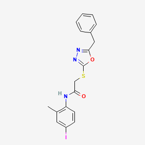 2-[(5-benzyl-1,3,4-oxadiazol-2-yl)sulfanyl]-N-(4-iodo-2-methylphenyl)acetamide