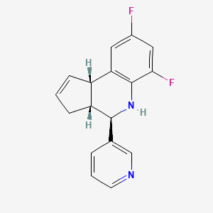 molecular formula C17H14F2N2 B1250336 (3aR,4R,9bS)-6,8-difluoro-4-(pyridin-3-yl)-3a,4,5,9b-tetrahydro-3H-cyclopenta[c]quinoline 