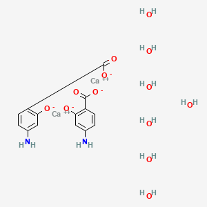 molecular formula C14H24Ca2N2O13 B1250340 Calcium paraaminosalicylate hemiheptahydrate CAS No. 1374221-08-5