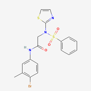 N-(4-Bromo-3-methylphenyl)-2-(N-(thiazol-2-yl)phenylsulfonamido)acetamide