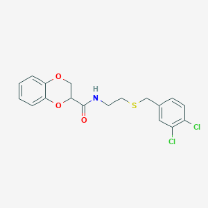 N-{2-[(3,4-dichlorobenzyl)sulfanyl]ethyl}-2,3-dihydro-1,4-benzodioxine-2-carboxamide