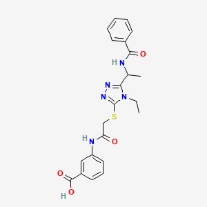 3-[2-({4-Ethyl-5-[1-(phenylformamido)ethyl]-1,2,4-triazol-3-YL}sulfanyl)acetamido]benzoic acid