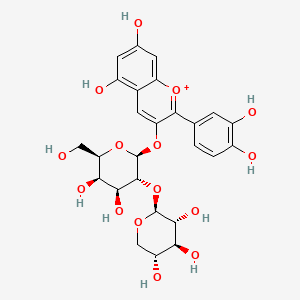 molecular formula C26H29O15+ B1250346 花青素 3-O-[β-D-木糖基-(1->2)-β-D-半乳糖苷] 