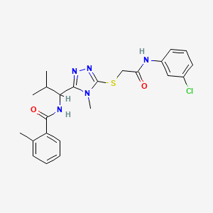 N-{1-[5-({2-[(3-chlorophenyl)amino]-2-oxoethyl}sulfanyl)-4-methyl-4H-1,2,4-triazol-3-yl]-2-methylpropyl}-2-methylbenzamide