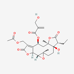 molecular formula C25H32O11 B1250352 16,17-二氢短萼环内酯 