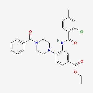 Ethyl 3-{[(2-chloro-4-methylphenyl)carbonyl]amino}-4-[4-(phenylcarbonyl)piperazin-1-yl]benzoate