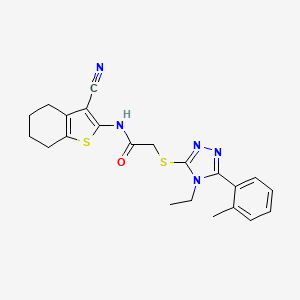 N-(3-cyano-4,5,6,7-tetrahydro-1-benzothiophen-2-yl)-2-{[4-ethyl-5-(2-methylphenyl)-4H-1,2,4-triazol-3-yl]sulfanyl}acetamide