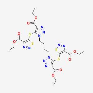 diethyl 5,5'-(butane-1,4-diylbis{[4-(ethoxycarbonyl)-1H-1,2,3-triazole-1,5-diyl]sulfanediyl})bis(1,2,3-thiadiazole-4-carboxylate)