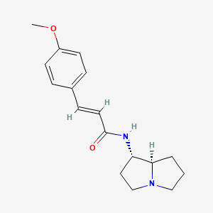 molecular formula C17H22N2O2 B1250381 (E)-N-[(1S,8R)-2,3,5,6,7,8-hexahydro-1H-pyrrolizin-1-yl]-3-(4-methoxyphenyl)prop-2-enamide 