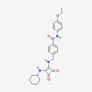 molecular formula C26H29N3O4 B1250386 4-[[[2-(cyclohexylamino)-3,4-dioxo-1-cyclobutenyl]amino]methyl]-N-(4-ethoxyphenyl)benzamide 