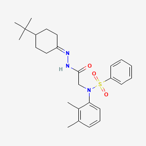 N-{2-[2-(4-tert-butylcyclohexylidene)hydrazinyl]-2-oxoethyl}-N-(2,3-dimethylphenyl)benzenesulfonamide (non-preferred name)