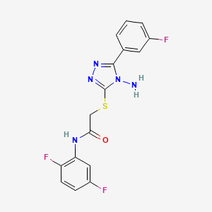 molecular formula C16H12F3N5OS B12503965 2-{[4-amino-5-(3-fluorophenyl)-1,2,4-triazol-3-yl]sulfanyl}-N-(2,5-difluorophenyl)acetamide 