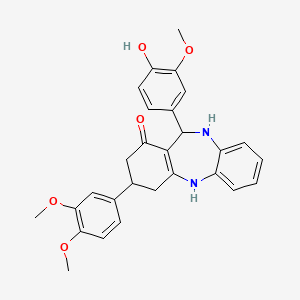 3-(3,4-dimethoxyphenyl)-11-(4-hydroxy-3-methoxyphenyl)-2,3,4,5,10,11-hexahydro-1H-dibenzo[b,e][1,4]diazepin-1-one