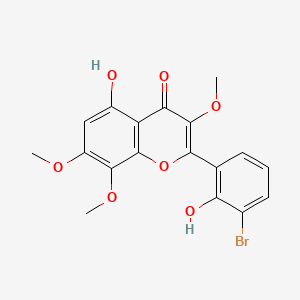 molecular formula C18H15BrO7 B1250407 4H-1-苯并吡喃-4-酮，2-(3-溴-2-羟苯基)-5-羟基-3,7,8-三甲氧基- CAS No. 399509-71-8