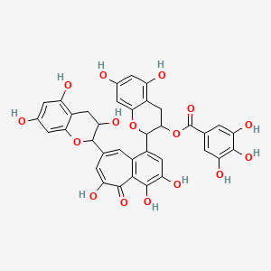 5,7-dihydroxy-2-[3,4,6-trihydroxy-5-oxo-8-(3,5,7-trihydroxy-3,4-dihydro-2H-1-benzopyran-2-yl)benzo[7]annulen-1-yl]-3,4-dihydro-2H-1-benzopyran-3-yl 3,4,5-trihydroxybenzoate