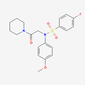 4-fluoro-N-(4-methoxyphenyl)-N-[2-oxo-2-(piperidin-1-yl)ethyl]benzenesulfonamide