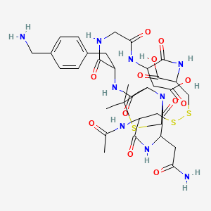 molecular formula C34H47N9O12S3 B1250411 Cyclo(Ac-cys-asn-dmt-amf-gly-asp-cys) 
