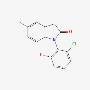 molecular formula C15H11ClFNO B1250414 1-(2-Chloro-6-fluorophenyl)-5-methyl-1H-indole-2(3H)-one 