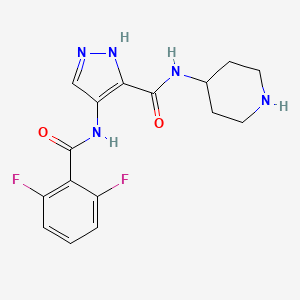 {[(2,6-difluorophenyl)carbonyl]amino}-N-piperidin-4-yl-1H-pyrazole-3-carboxamide