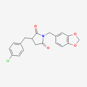 1-(1,3-Benzodioxol-5-ylmethyl)-3-(4-chlorobenzyl)pyrrolidine-2,5-dione