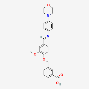 3-({2-methoxy-4-[(E)-{[4-(morpholin-4-yl)phenyl]imino}methyl]phenoxy}methyl)benzoic acid