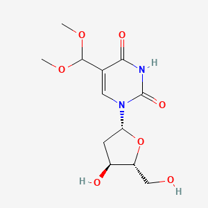molecular formula C12H18N2O7 B1250429 5-(dimethoxymethyl)-1-[(2R,4S,5R)-4-hydroxy-5-(hydroxymethyl)tetrahydrofuran-2-yl]pyrimidine-2,4-dione 