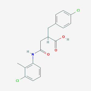 3-[(3-Chloro-2-methylphenyl)carbamoyl]-2-[(4-chlorophenyl)methyl]propanoic acid