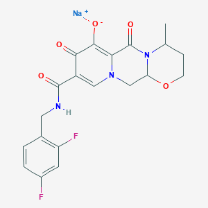 sodium;13-[(2,4-difluorophenyl)methylcarbamoyl]-7-methyl-9,12-dioxo-4-oxa-1,8-diazatricyclo[8.4.0.03,8]tetradeca-10,13-dien-11-olate