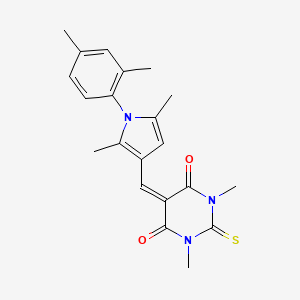 5-{[1-(2,4-Dimethylphenyl)-2,5-dimethylpyrrol-3-YL]methylidene}-1,3-dimethyl-2-sulfanylidene-1,3-diazinane-4,6-dione