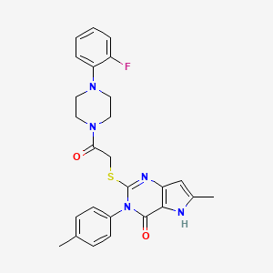 2-({2-[4-(2-fluorophenyl)piperazin-1-yl]-2-oxoethyl}sulfanyl)-6-methyl-3-(4-methylphenyl)-3,5-dihydro-4H-pyrrolo[3,2-d]pyrimidin-4-one