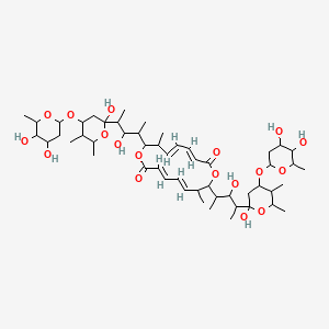 (3E,5E,11E,13E)-8,16-bis[4-[4-(4,5-dihydroxy-6-methyloxan-2-yl)oxy-2-hydroxy-5,6-dimethyloxan-2-yl]-3-hydroxypentan-2-yl]-7,15-dimethyl-1,9-dioxacyclohexadeca-3,5,11,13-tetraene-2,10-dione