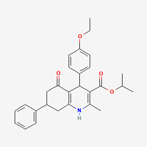 molecular formula C28H31NO4 B12504424 Propan-2-yl 4-(4-ethoxyphenyl)-2-methyl-5-oxo-7-phenyl-1,4,5,6,7,8-hexahydroquinoline-3-carboxylate 