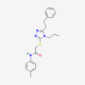 N-(4-methylphenyl)-2-{[5-(2-phenylethyl)-4-propyl-4H-1,2,4-triazol-3-yl]sulfanyl}acetamide