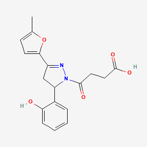 4-[5-(2-hydroxyphenyl)-3-(5-methylfuran-2-yl)-4,5-dihydro-1H-pyrazol-1-yl]-4-oxobutanoic acid