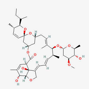 molecular formula C41H60O11 B1250461 (1'R,2R,3S,4'S,6S,8'R,10'E,12'S,13'S,14'E,16'E,20'R,21'R,24'S)-2-butan-2-yl-21',24'-dihydroxy-12'-[(2R,4S,5S,6S)-5-hydroxy-4-methoxy-6-methyloxan-2-yl]oxy-3,11',13',22'-tetramethylspiro[2,3-dihydropyran-6,6'-3,7,19-trioxatetracyclo[15.6.1.14,8.020,24]pentacosa-10,14,16,22-tetraene]-2'-one 