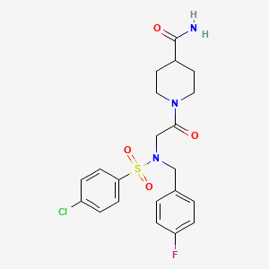 1-{N-[(4-chlorophenyl)sulfonyl]-N-(4-fluorobenzyl)glycyl}piperidine-4-carboxamide