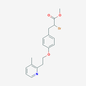 B125048 Methyl 2-bromo-3-(4-(2-(3-methylpyridin-2-yl)ethoxy)phenyl)propanoate CAS No. 105355-28-0