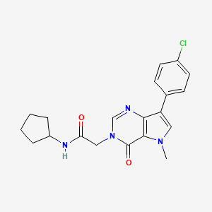 2-[7-(4-chlorophenyl)-5-methyl-4-oxo-4,5-dihydro-3H-pyrrolo[3,2-d]pyrimidin-3-yl]-N-cyclopentylacetamide