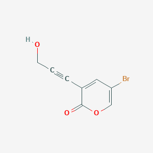 molecular formula C8H5BrO3 B1250486 3-(3-Hydroxy-1-propynyl)-5-bromo-2H-pyran-2-one 