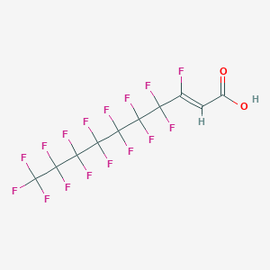 molecular formula C10H2F16O2 B1250507 2-Decenoic acid, 3,4,4,5,5,6,6,7,7,8,8,9,9,10,10,10-hexadecafluoro- 